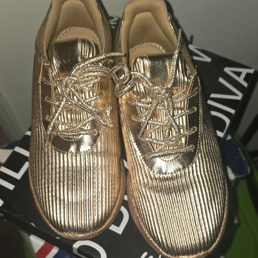 Shiny Gold Sneakers
